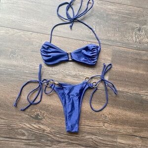super cheeky shein blue bikini set